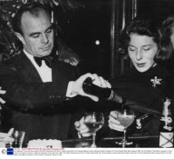 His Highness Prince Aly Khan (died 12/5/1960) Seenhere At A Paris Theatre Show With His Fiancee Bettina (simone Micheline Bodin Graziani) A French Model Who Was Pregnant With His Child When They Were Involved In A Car Crash In Suresnes France In 1960