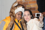 Angelina Jolie consoles a crying fan with a selfie