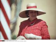 MONACO- BEGUM AGA KHAN AT PRINCESS CAROLINE DE MONACO'S WEDDING.
