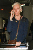 Toni Collette arrives at LAX after shaving her head for 'Miss You Already'