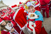 Santacon walk, London, Britain - 06 Dec 2014