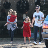 Jessica Alba and Cash Warren take the kids out for some holiday fun