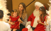 Jessica Alba and Cash Warren take the kids out for some holiday fun