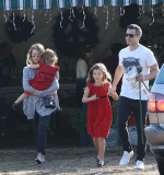 Jessica Alba and Cash Warren take the kids out for some holiday fun