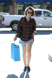 Lily Collins gets in some Christmas shopping in West Hollywood