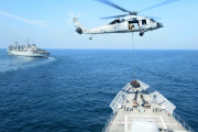 ARABIAN GULF: USS Bunker Hil conducts a replenishment.