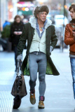 Mickey Rourke marches to the beat of his own drum after a workout in NYC