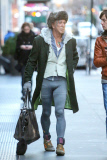 Mickey Rourke marches to the beat of his own drum after a workout in NYC