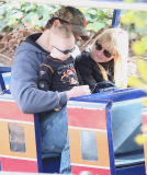 Exclusive... Anna Faris & Chris Pratt Take Son Jack To The Train Museum 