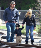 Exclusive... Anna Faris & Chris Pratt Take Son Jack To The Train Museum 