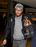 North Korea's most wanted Seth Rogen beefs up security as he heads tru LAX **NO UK**