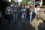Protest against Peshawar Taliban attack, Kolkata, India - 17 Dec 2014