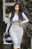 Kim Kardashian wears a figure-hugging dress in Beverly Hills