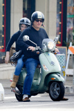 *EXCLUSIVE* Jim Belushi and his daughter cruise on a Vespa while shopping