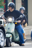 *EXCLUSIVE* Jim Belushi and his daughter cruise on a Vespa while shopping
