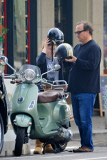 *EXCLUSIVE* Jim Belushi and his daughter cruise on a Vespa while shopping