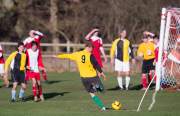 Christmas Eve football match at Castle Rising, Norfolk, Britain - 24 Dec 2014