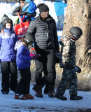 Seal Takes His Kids Skiing At Mammoth Mountain 