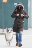 Jennifer Connelly  starts her birthday off with a walk with her dog
