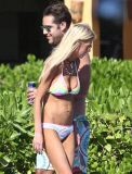 Exclusive... Skinny Tara Reid Relaxing Poolside With Her Boyfriend 