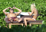 Exclusive... Skinny Tara Reid Relaxing Poolside With Her Boyfriend 