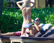 Exclusive... Skinny Tara Reid Relaxing Poolside With Her Boyfriend 