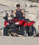 Exclusive... Justin Theroux & John Krasinski Ride ATV'S On The Beach In Cabo 
