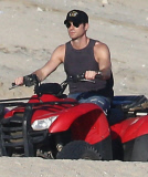 Exclusive... Justin Theroux & John Krasinski Ride ATV'S On The Beach In Cabo 