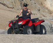 Exclusive... Justin Theroux & John Krasinski Ride ATV'S On The Beach In Cabo 