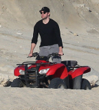 Exclusive... Justin Theroux & John Krasinski Ride ATV'S On The Beach In Cabo 
