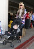January Jones's Son Xander "Digs For Gold" At LAX 