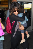Halle Berry and her family touch down at LAX **NO UK**