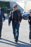Arnold Schwarzenegger brings his entourage to his favorite restaurant
