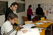 Charlie Hebdo staff at work