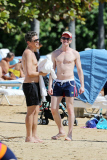 *EXCLUSIVE* **NO WEB** Neil Patrick Harris and David Furnish take the kids paddle boarding