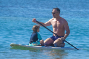 *EXCLUSIVE* **NO WEB** Neil Patrick Harris and David Furnish take the kids paddle boarding