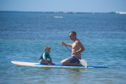 *EXCLUSIVE* **NO WEB** Neil Patrick Harris and David Furnish take the kids paddle boarding