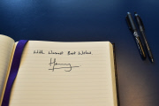 Prince Harry signs a book of condolence at the French embassy in London, Britain - 09 Jan 2015