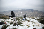 Snow in the city of Nablus
