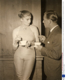 Anita Ekberg And Norman Wisdom Meet For The First Time Today Before Shooting Starts On Their New Film 'an Englishman In Las Vegas'.