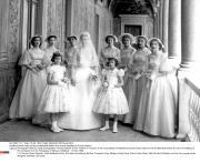 Grace Kelly and her bridesmaids before the church wedding to Prince Rainier