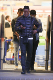 Jermaine Jackson takes a call while out with his boys