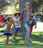 Heidi Klum Watching Her Kids Play Soccer 