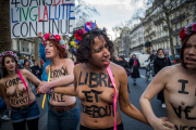 Femen during a demonstration to defend women's rights