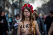 Femen during a demonstration to defend women's rights