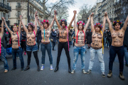 FEMEN women's rights demonstration, Paris, France - 17 Jan 2015