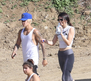 EXC - JUSTIN BIEBER AND HIS RUMORED GIRLFRIEND KENDALL JENNER HIKE RUNYON CANYON TOGETHER IN LOS ANGELES.
