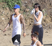 EXC - JUSTIN BIEBER AND HIS RUMORED GIRLFRIEND KENDALL JENNER HIKE RUNYON CANYON TOGETHER IN LOS ANGELES.