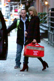 Taylor Swift and her kitties catch a car in the Big Apple