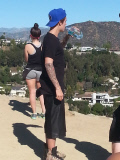 *EXCLUSIVE* Justin Bieber goofs off with his entourage on a Runyon Canyon hike